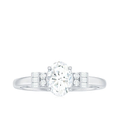 Oval Shaped Moissanite Engagement Ring with Certificate