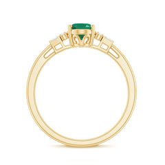 Natural Emerald and Diamond Engagement Ring for Her