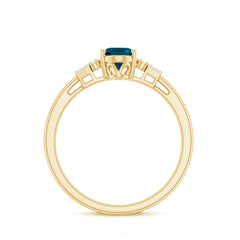 Oval Shaped London Blue Topaz Engagement Ring with Certificate