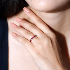 Certified Lab Created Ruby Simple Eternity Ring in Gold