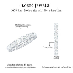 Designer Round Moissanite Full Eternity Ring for Women