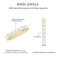 Designer Round Moissanite Full Eternity Ring for Women
