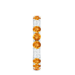 Natural Citrine Diamond Eternity Wedding Band