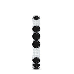 Real Black Spinel Diamond Eternity Ring for Anniversary