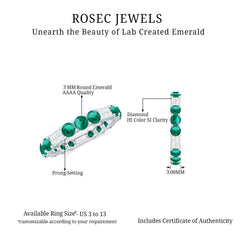 Certified Lab Grown Emerald Diamond Eternity Wedding Band