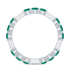 Certified Lab Grown Emerald Diamond Eternity Wedding Band