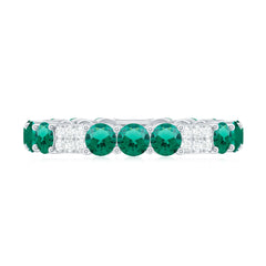 Certified Lab Grown Emerald Diamond Eternity Wedding Band