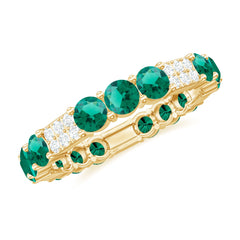 Certified Lab Grown Emerald Diamond Eternity Wedding Band