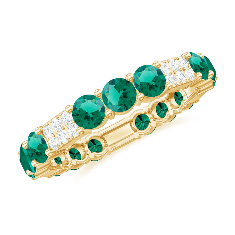 Certified Lab Grown Emerald Diamond Eternity Wedding Band