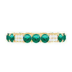 Certified Lab Grown Emerald Diamond Eternity Wedding Band