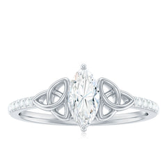 Marquise Cut Moissanite Celtic Knot Engagement Ring
