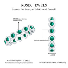 Certified Lab Grown Emerald Infinity Twisted Eternity Ring