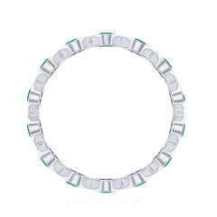 Certified Lab Grown Emerald Infinity Twisted Eternity Ring