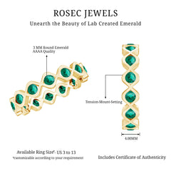Certified Lab Grown Emerald Infinity Twisted Eternity Ring