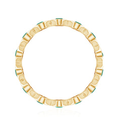 Certified Lab Grown Emerald Infinity Twisted Eternity Ring
