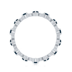 Pear Shape London Blue Topaz and Diamond Full Eternity Band
