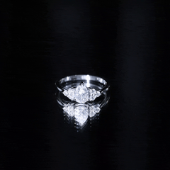 Brilliant Cut Moissanite Trio Engagement Ring For Women