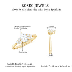 Brilliant Cut Moissanite Trio Engagement Ring For Women