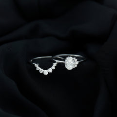 2 CT Oval Cut Moissanite Halo Wedding Ring Set With Certificate
