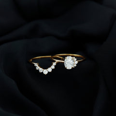 2 CT Oval Cut Moissanite Halo Wedding Ring Set With Certificate