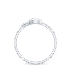 Oval and Round Moissanite Promise Ring for Her