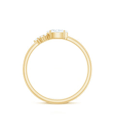 Oval and Round Moissanite Promise Ring for Her