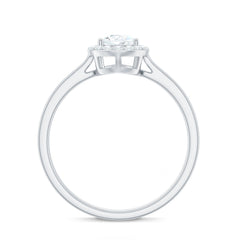 1 CT Brilliant Cut Moissanite Teardrop Engagement Ring