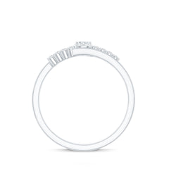 Round Cut Moissanite Promise Ring with Bypass Shank