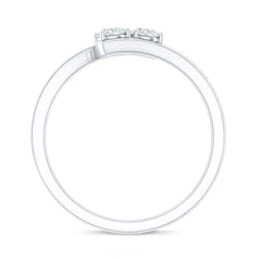 Certified Two Stone Moissanite Commitment Ring For Her