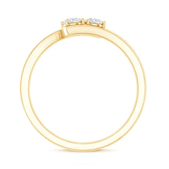 Certified Two Stone Moissanite Commitment Ring For Her