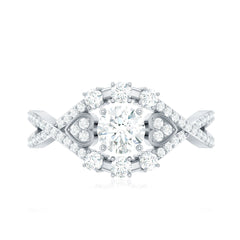 Designer Moissanite Beautiful Engagement Ring with Certificate