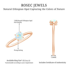 Natural Ethiopian Opal October Birthstone Ring