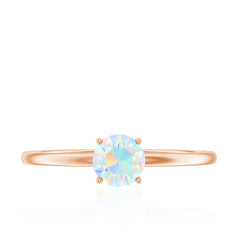 Natural Ethiopian Opal October Birthstone Ring