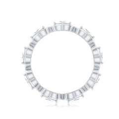 Certified Princess Cut Moissanite Wedding Band Ring
