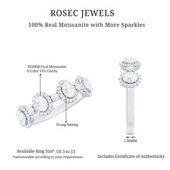 Designer Moissanite Anniversary Ring with Certificate