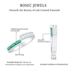 Certified Baguette Lab Grown Emerald Diamond Anniversary Band Ring
