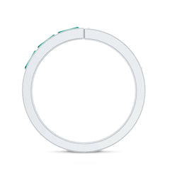Certified Baguette Lab Grown Emerald Diamond Anniversary Band Ring