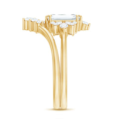 Designer Emerald Cut Moissanite Wedding Ring Set for Women