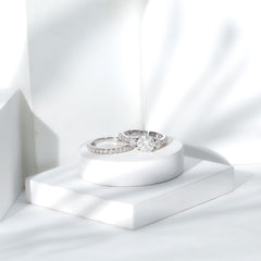 Certified Moissanite Classic Bridal Ring Set