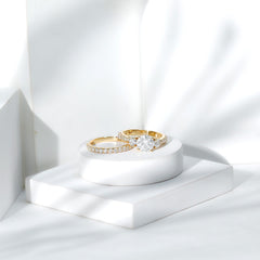 Certified Moissanite Classic Bridal Ring Set