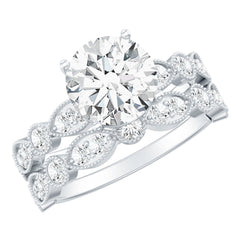 2.50 CT Brilliant Cut Moissanite Bridal Ring Set