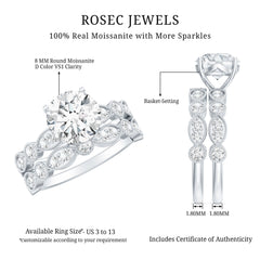 2.50 CT Brilliant Cut Moissanite Bridal Ring Set