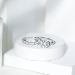 2.50 CT Brilliant Cut Moissanite Bridal Ring Set