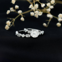 2.50 CT Brilliant Cut Moissanite Bridal Ring Set