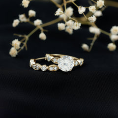 2.50 CT Brilliant Cut Moissanite Bridal Ring Set