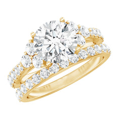 Certified Moissanite 8MM Engagement Ring with Stackable Band