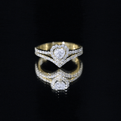 Heart Shape Moissanite Wedding Ring Set For Women