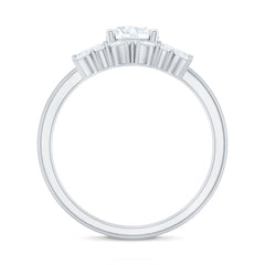 Round Cut Moissanite Bridal Ring Set with Certificate