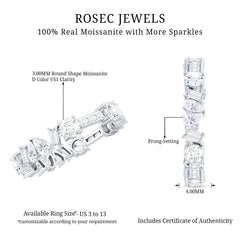 Certified Moissanite Designer Wedding Band Ring For Women