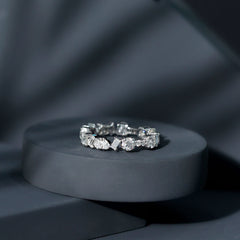 Certified Moissanite Designer Wedding Band Ring For Women